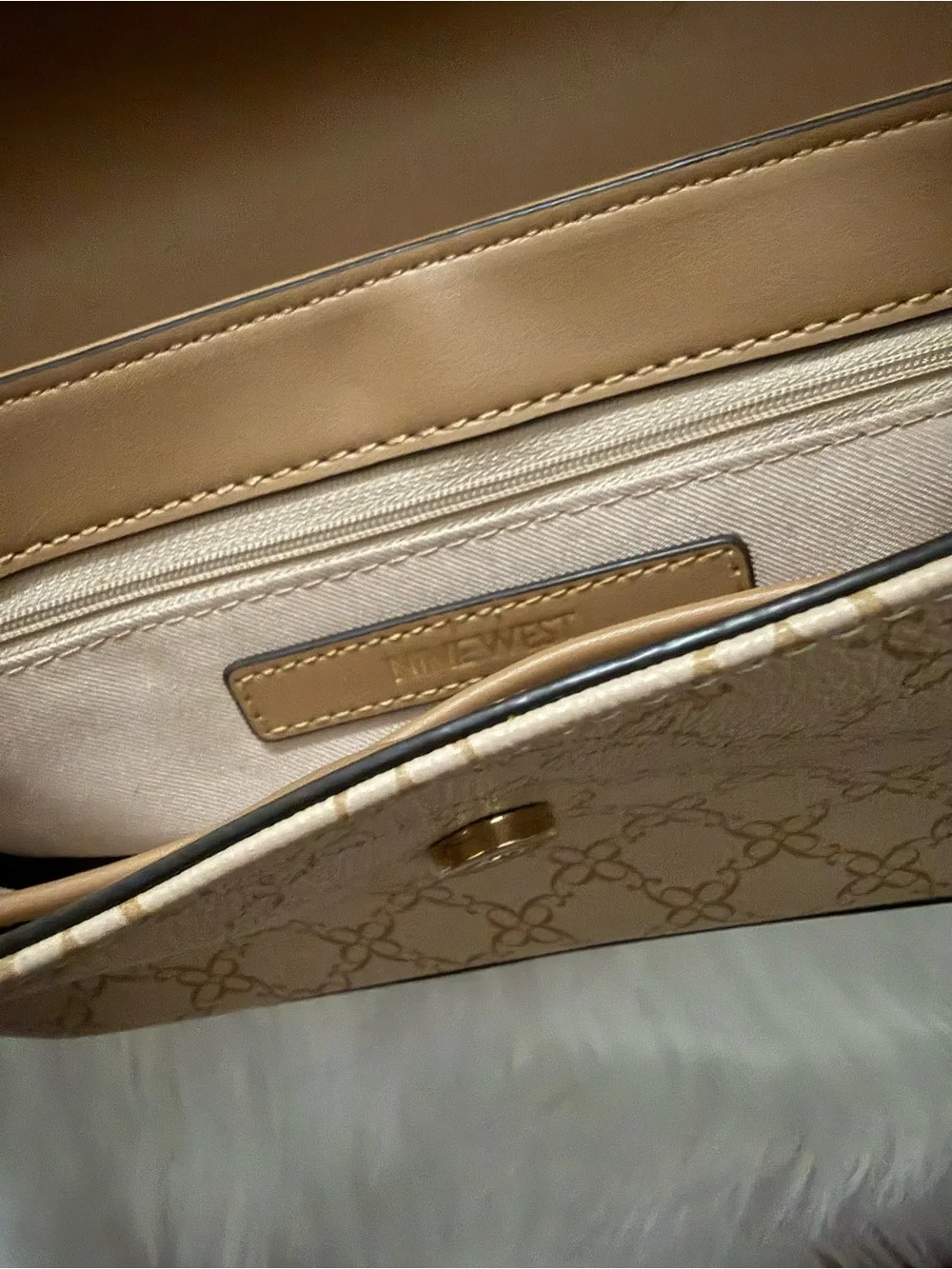 Nine West Tan and Beige Crossbody Shoulder Bag
